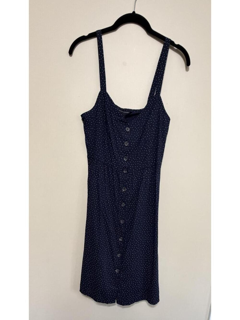 Banana Republic Navy Polka Dot Button Front Mini Dress XS NWT